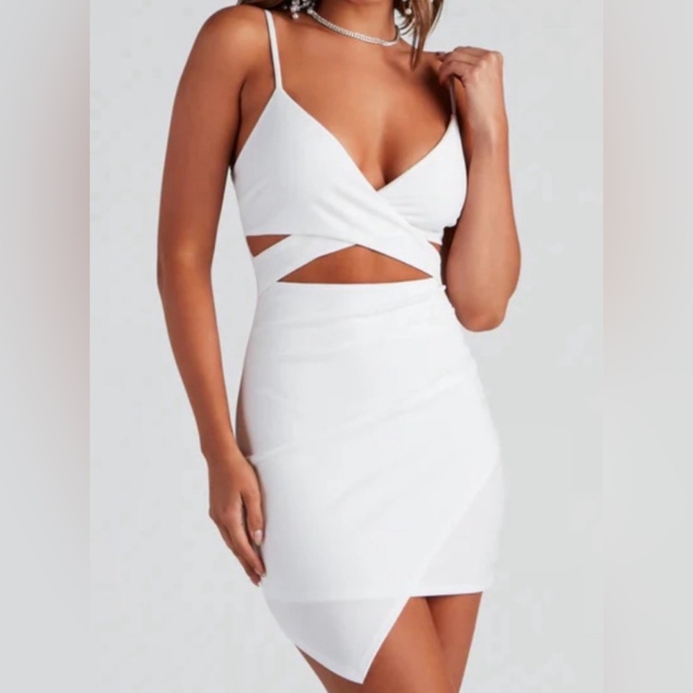 White WINDSOR Cut Out Mini Dress